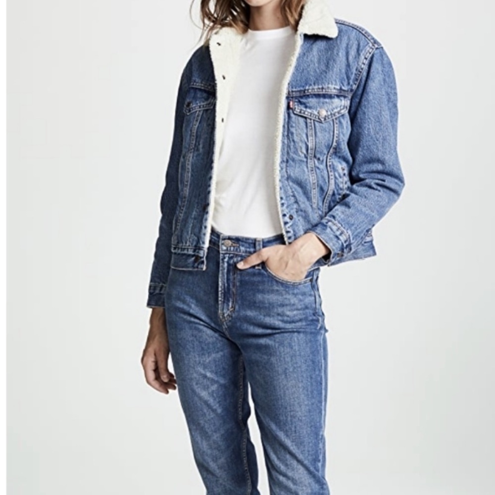 Levi’s Original Ex-Boyfriend Trucker Sherpa Jean Jackets Size Small